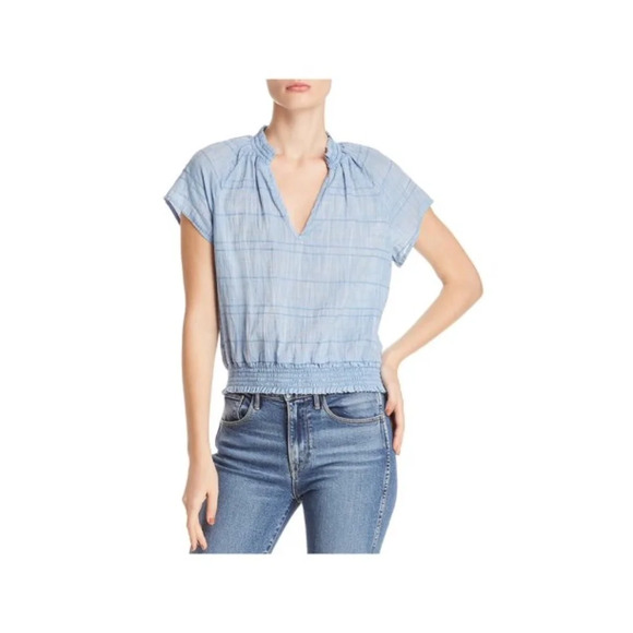 Bella Dahl Split Neck Smocked Blouse - Picture 2 of 6
